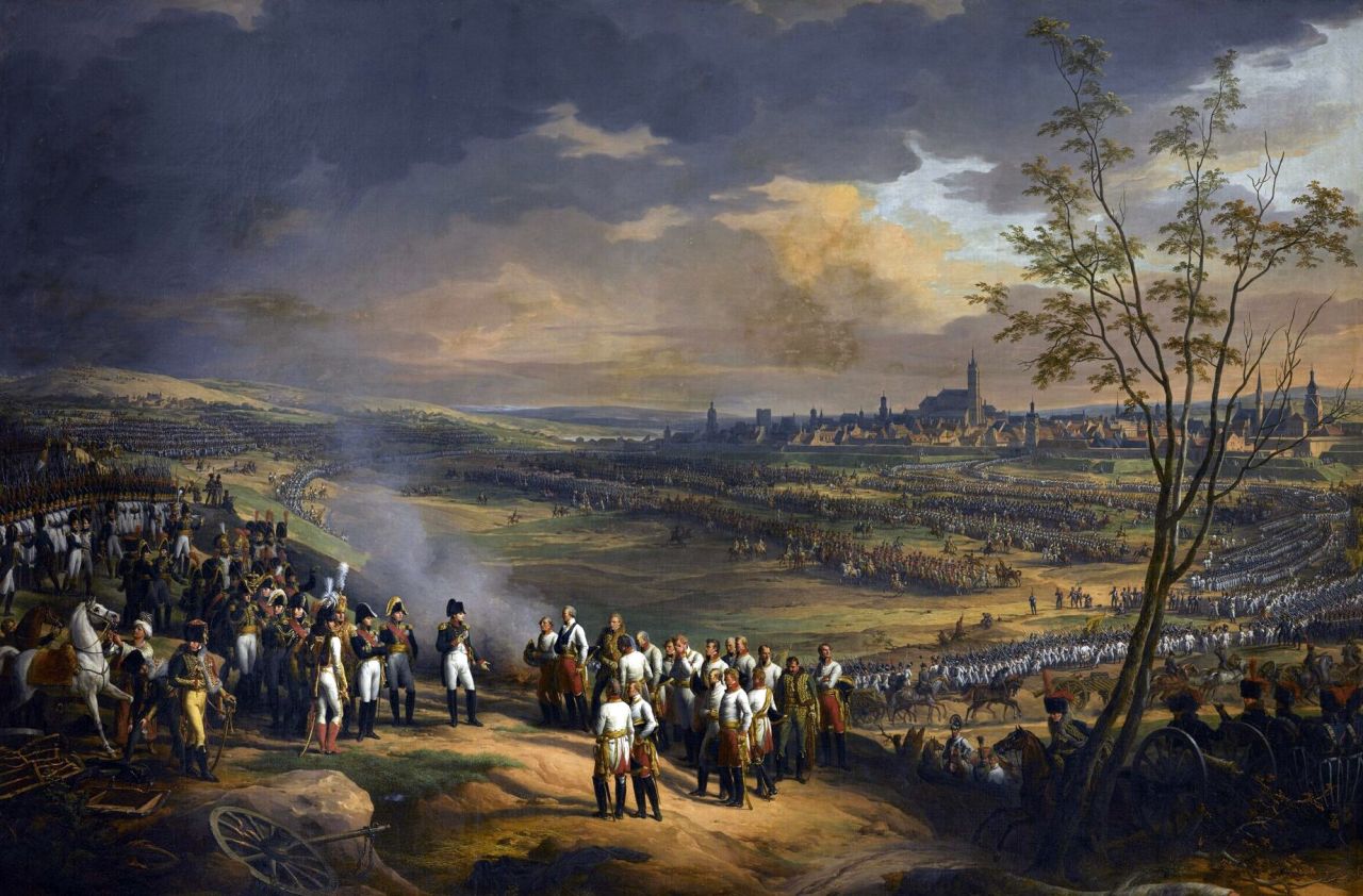 Napoleon accepts the surrender of General Mack and the Austrian army