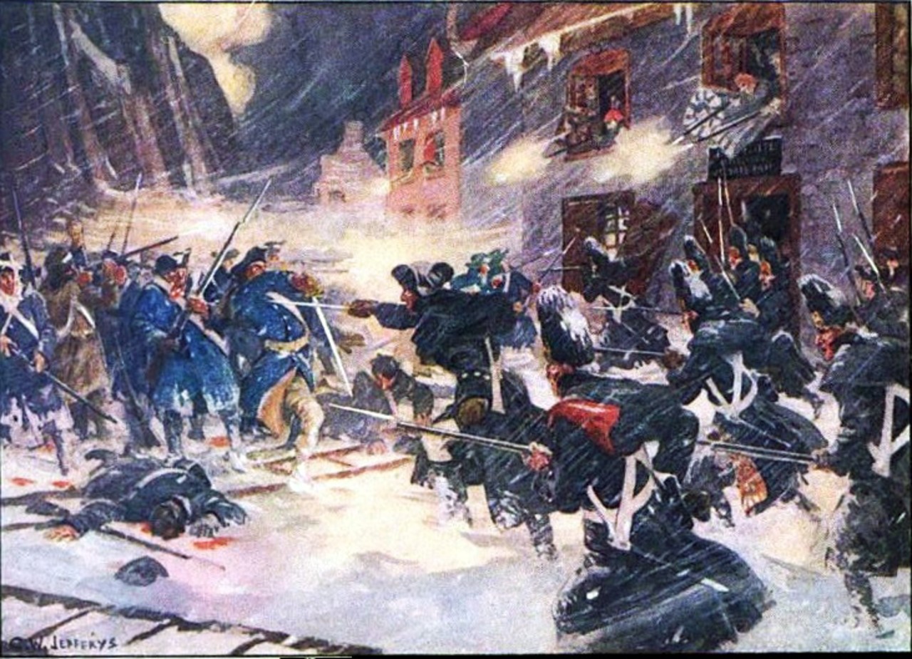 The British repulse a Continental Army attack at the Battle of Quebec in December