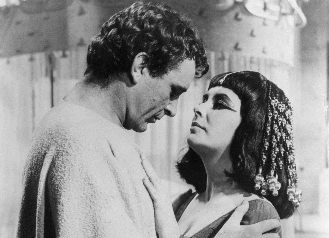 Richard Burton and Elizabeth Taylor (Richard Burton as Mark Antony with Taylor as Cleopatra in Cleopatra)