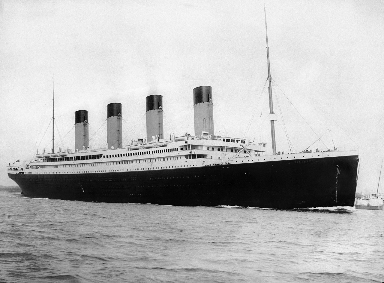 The RMS Titanic departing Southampton