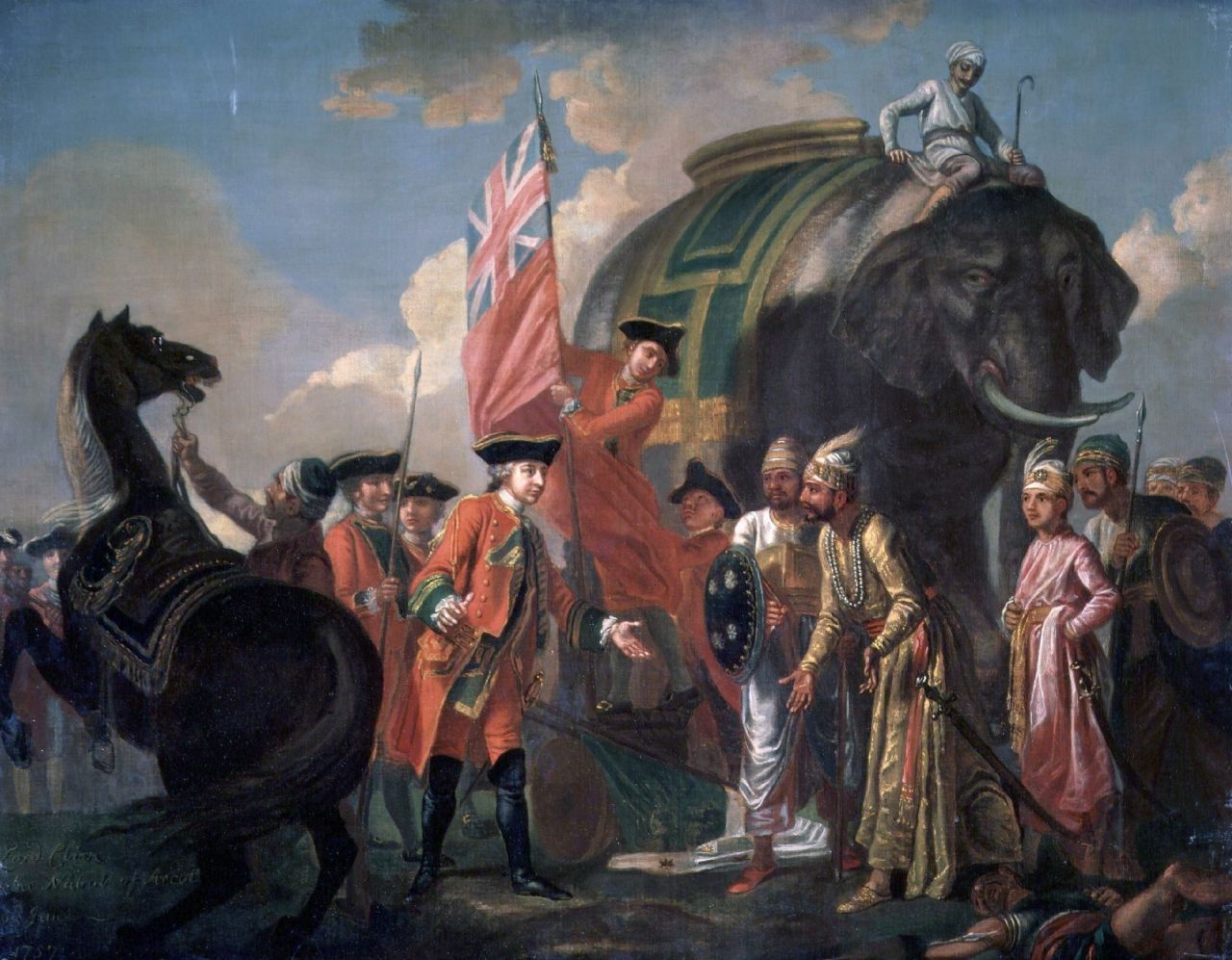 Lord Clive meeting with Mir Jafar after the Battle of Plassey