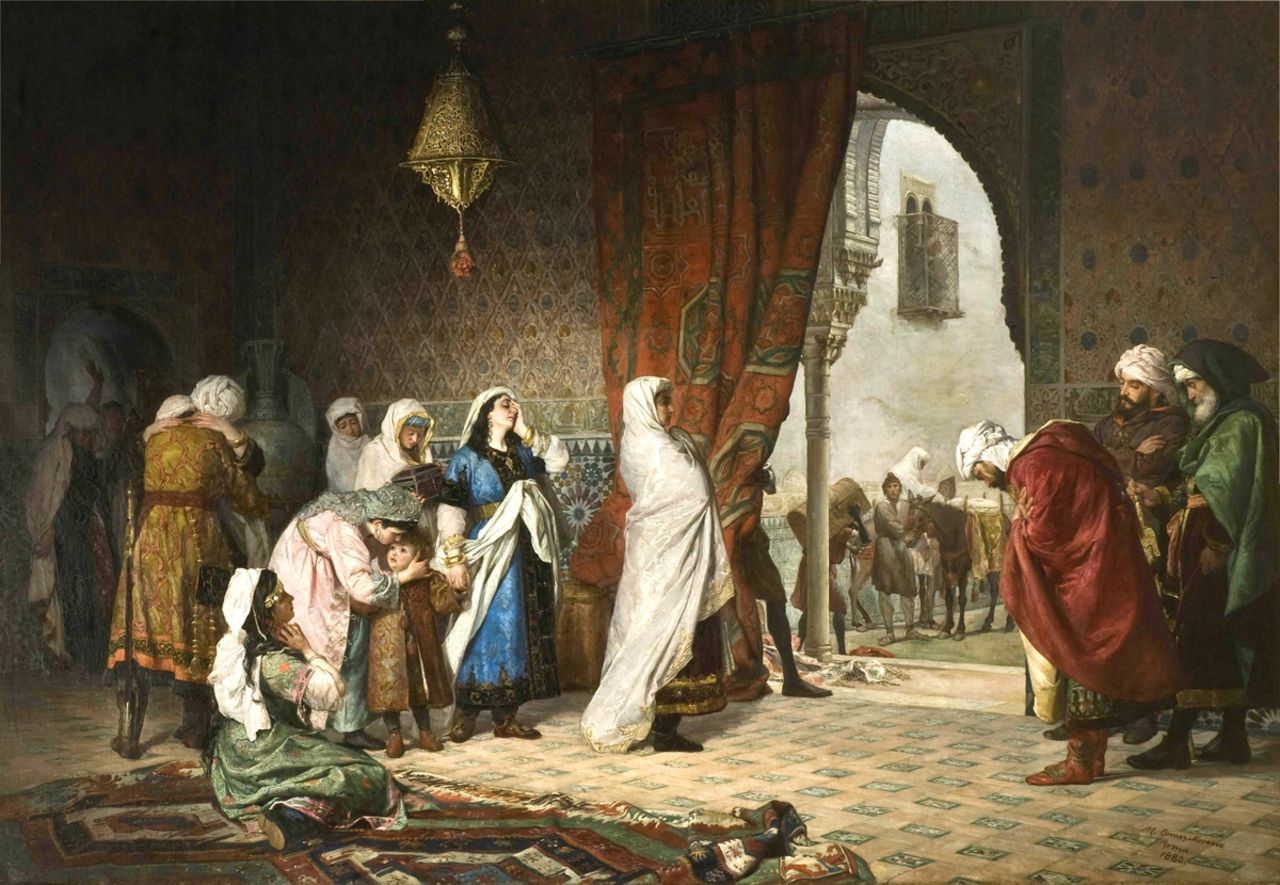 Painting depicting Muhammad XII's family in the Alhambra moments after the fall of Granada