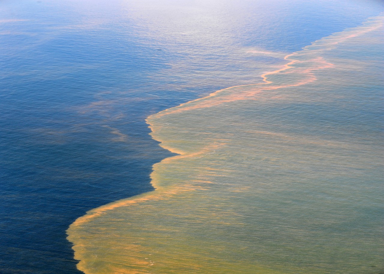 Oil from the Deepwater Horizon oil spill approaches the coast of Mobile, Alabama
