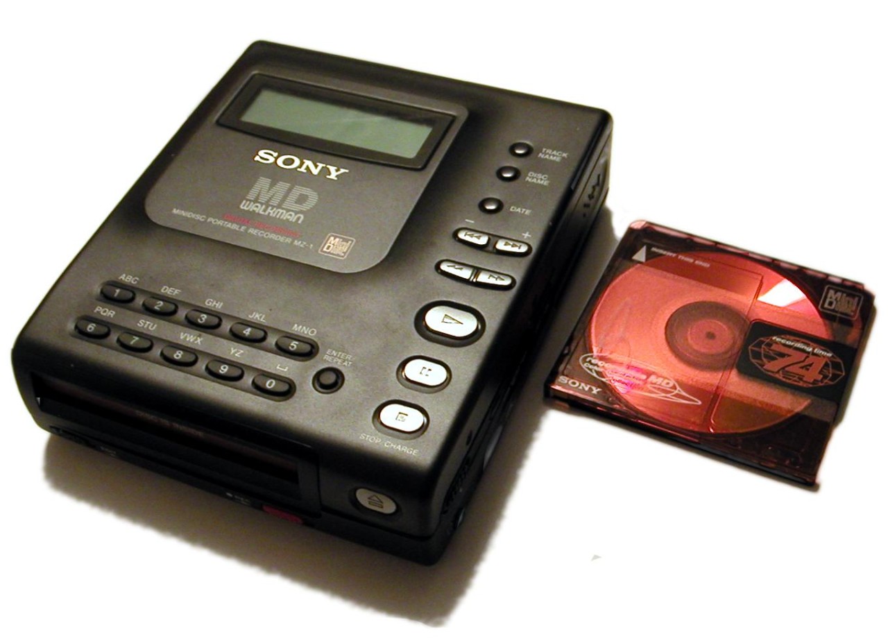 The Sony MZ1, the first MiniDisc player, released in 1992
