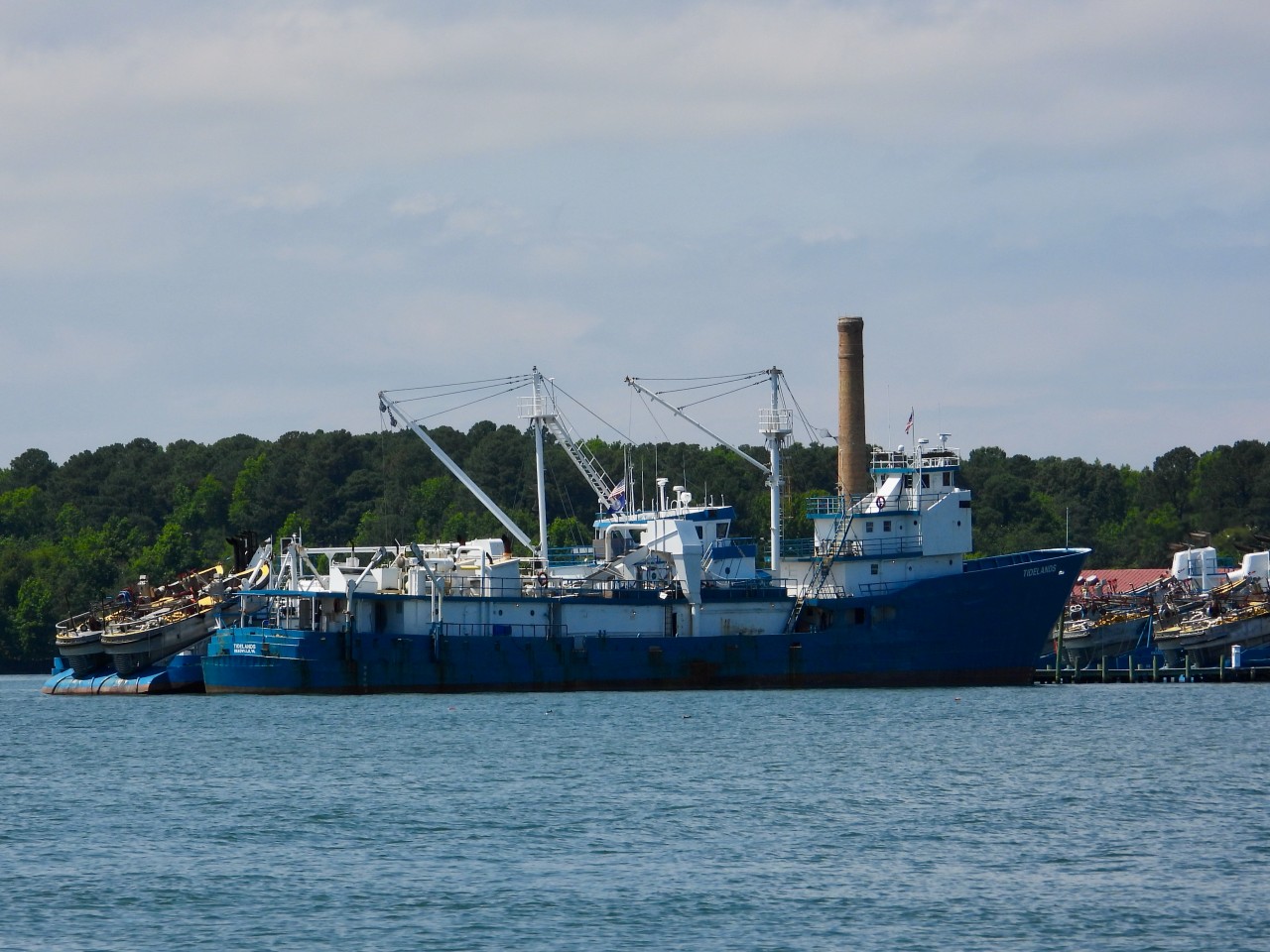 Several fishing ships from the Omega Protein fleet in Reedville, Virginia
