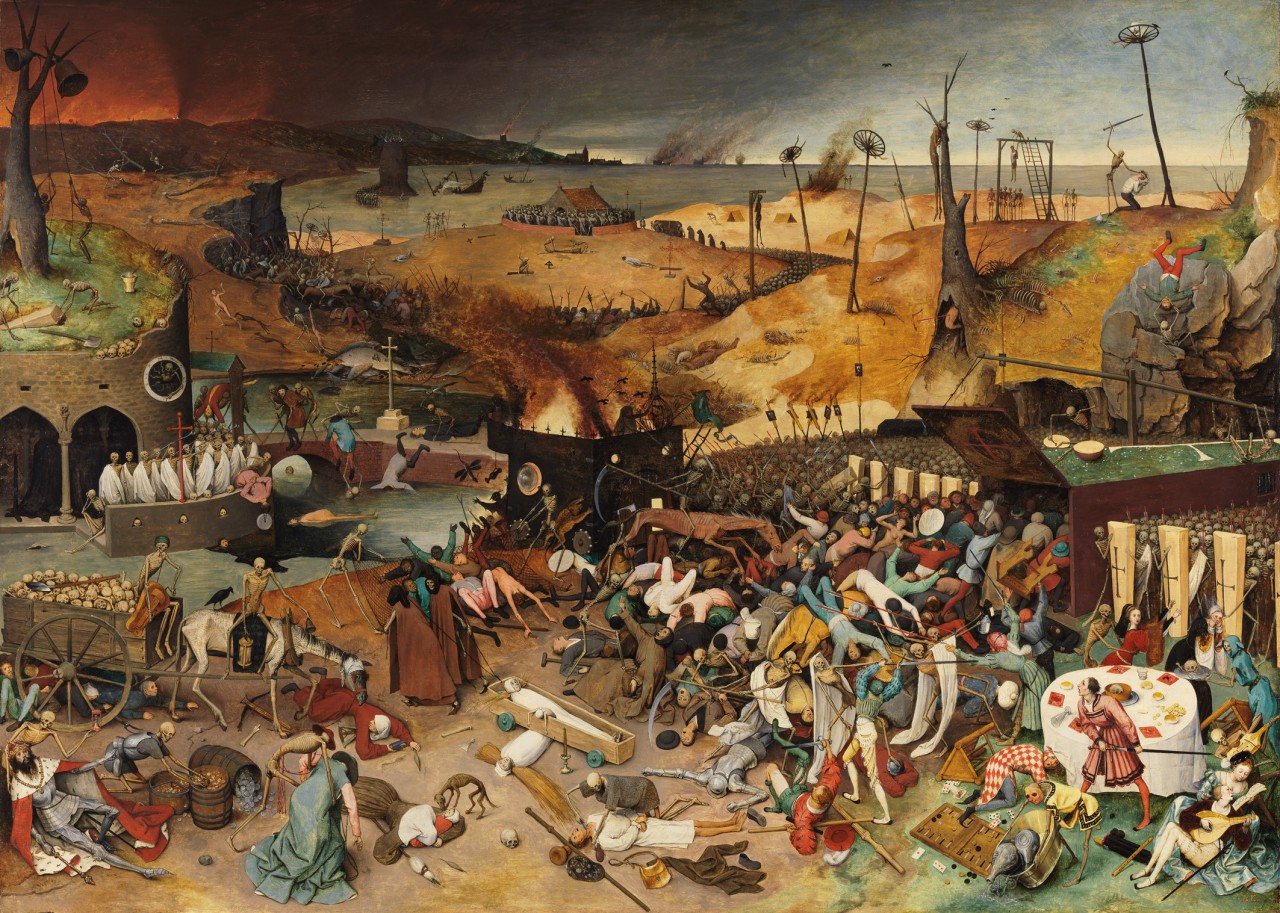 Pieter Bruegel's The Triumph of Death reflects the social upheaval and terror that followed the plague, which devastated medieval Europe