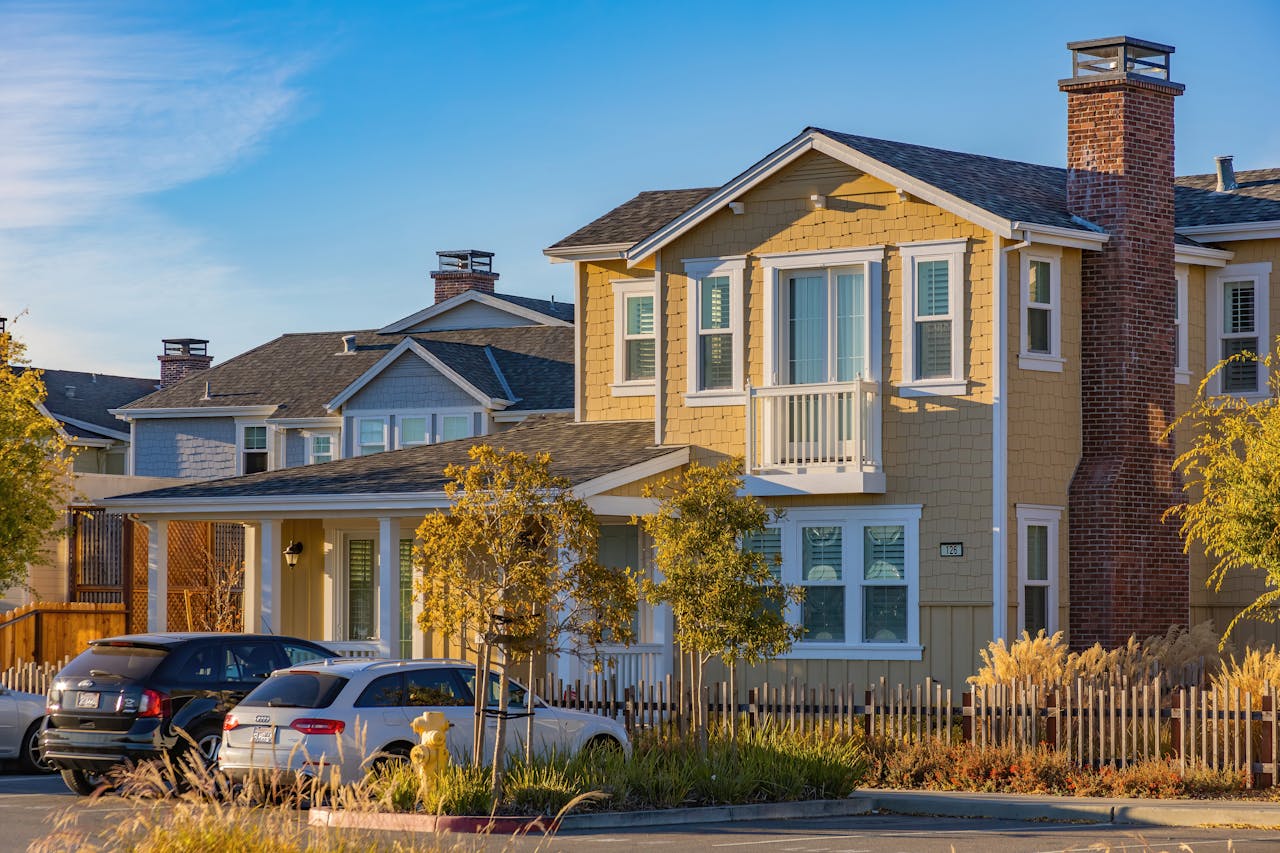 Cars Parked in front of Houses
