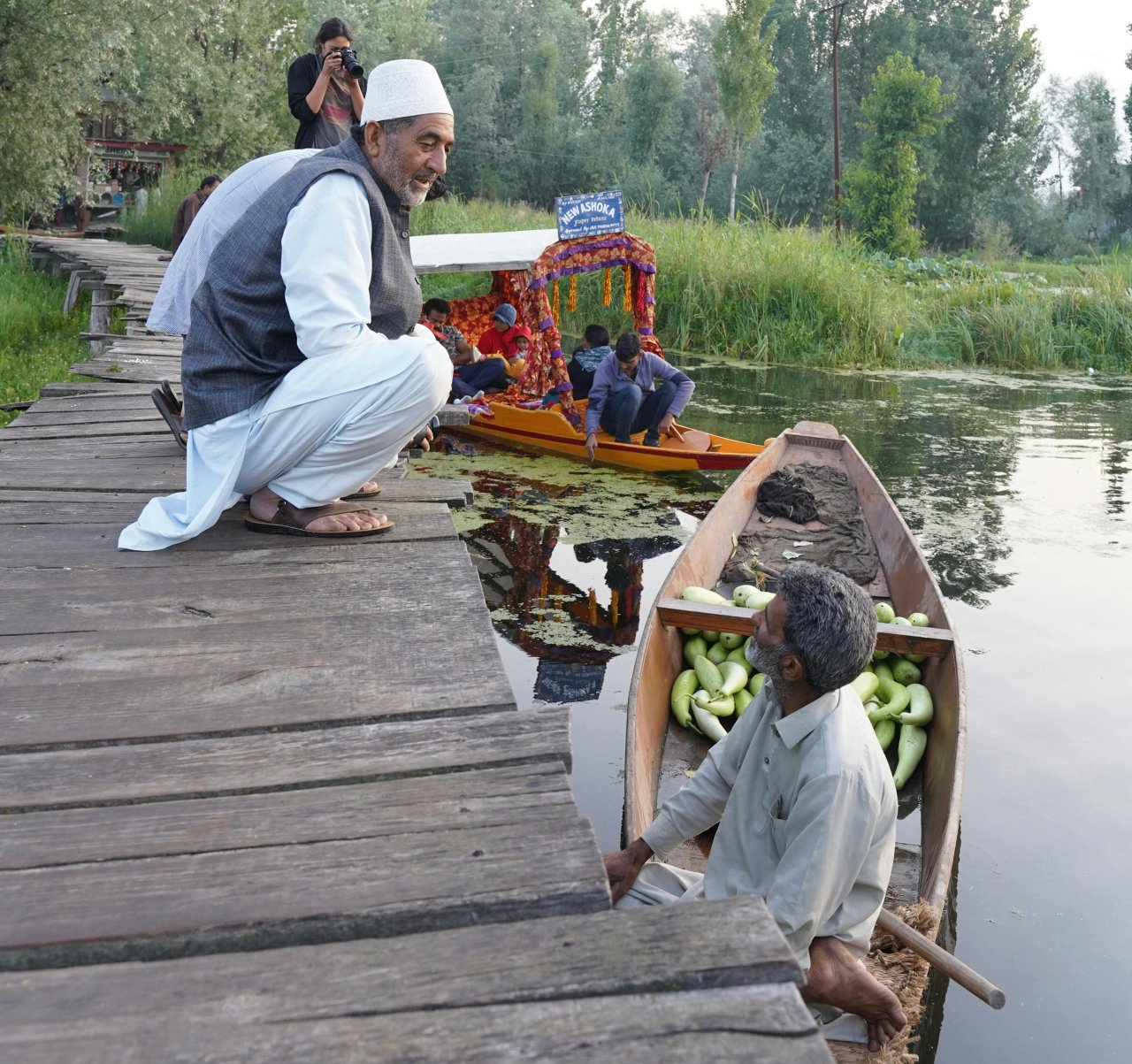 Dal Lake Floating Vegetable Market, India