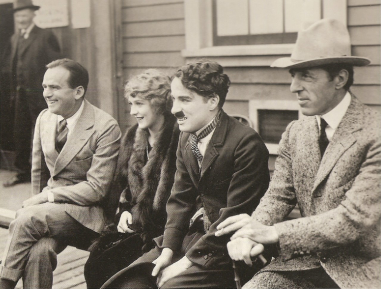 Douglas Fairbanks, Charlie Chaplin, and D. W. Griffith, with whom Mary Pickford founded United Artists in 1919

