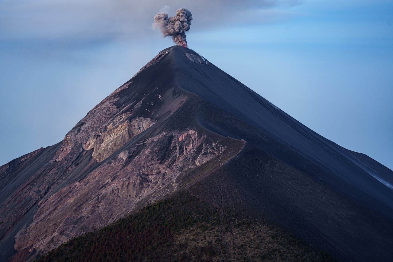 Smoking Volcano of Fire in Guatemala

