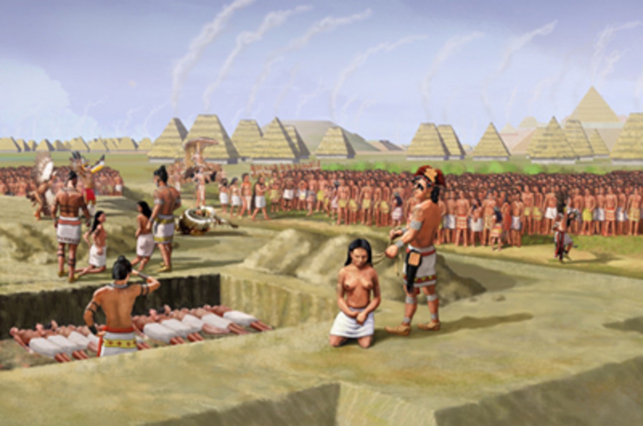 A human sacrifice of fifty-three Native American women at Cahokia
