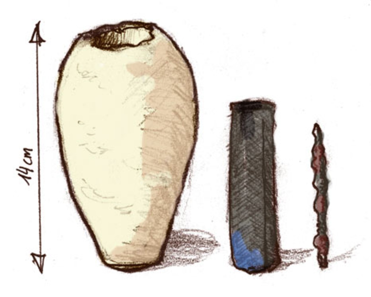 Baghdad Battery Drawing from different pictures of the museum artefact.

