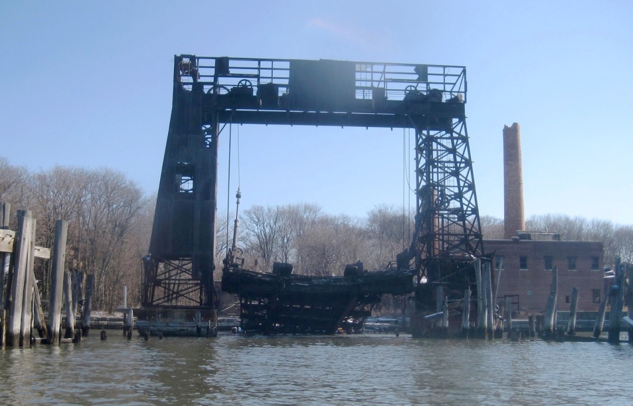 Ruins of the ferry dock at North Brother Island.