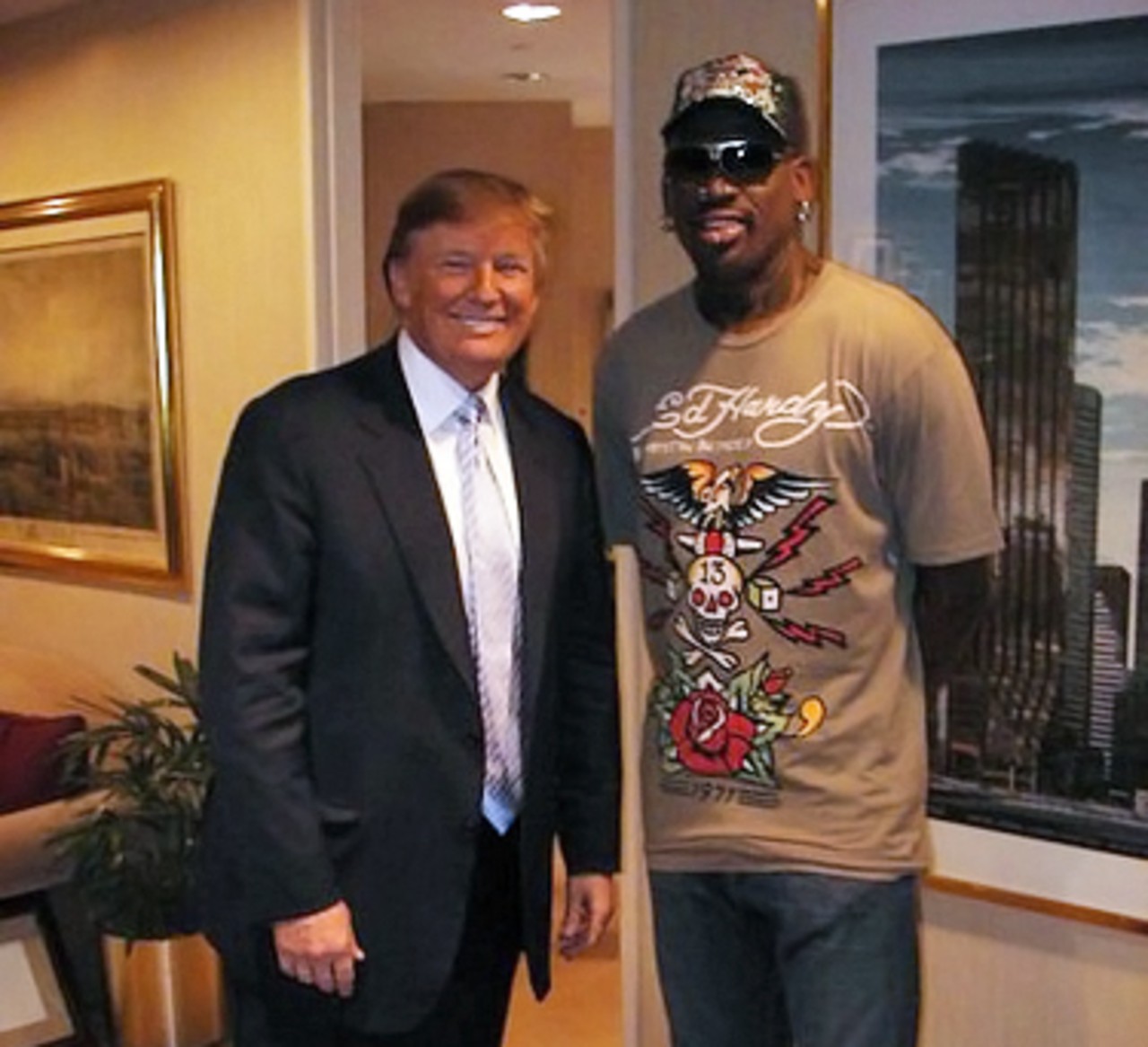 Trump with Dennis Rodman for Celebrity Apprentice in 2009
