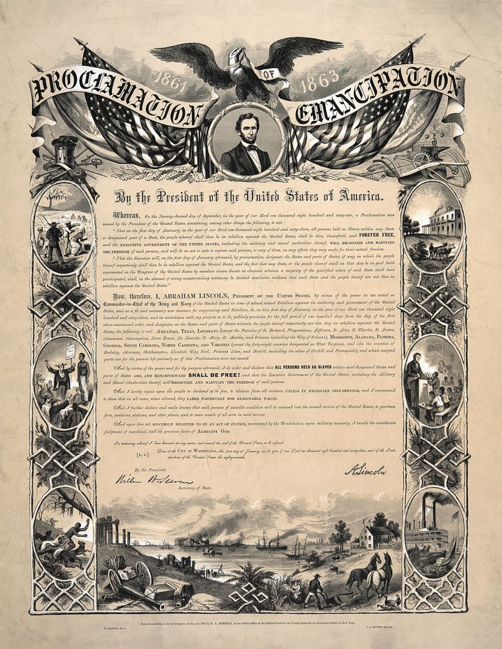 1864 reproduction of the Emancipation Proclamation from the Library of Congress Prints and Photographs Division