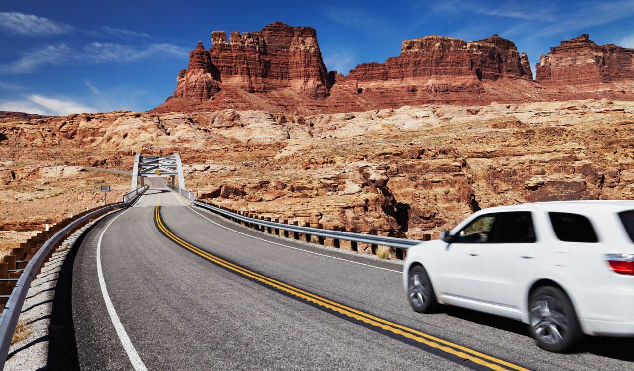 Bridge above Colorado River, 95 highway, Utah, USA