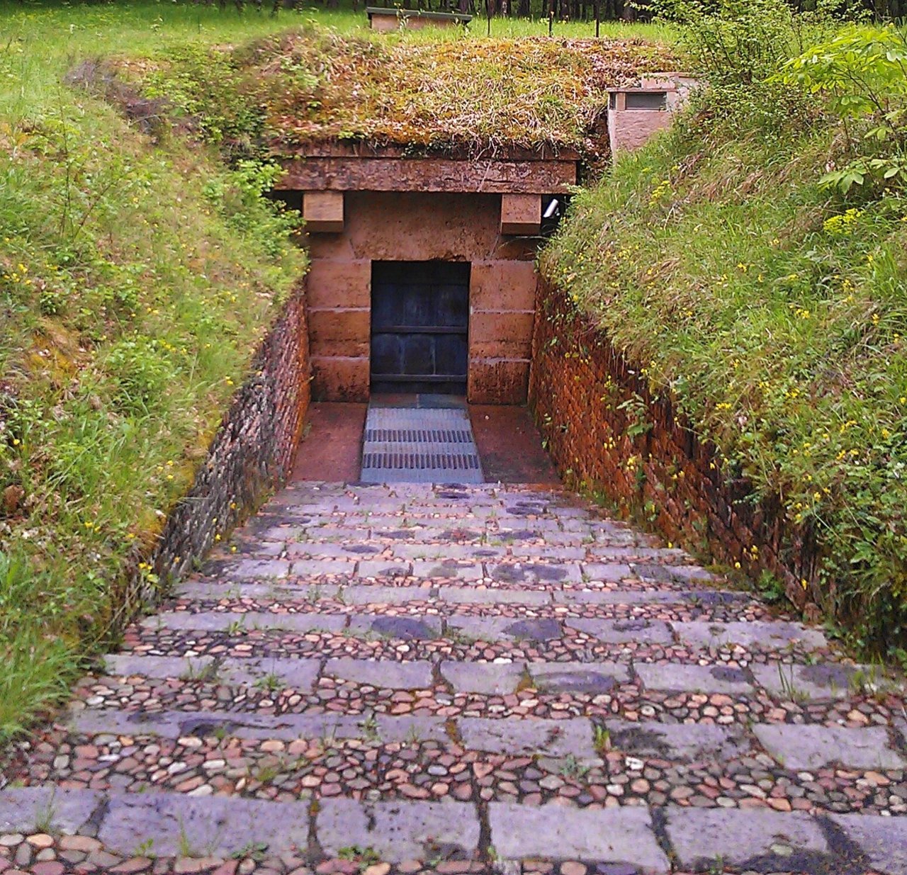 Modern entrance to the Lascaux cave