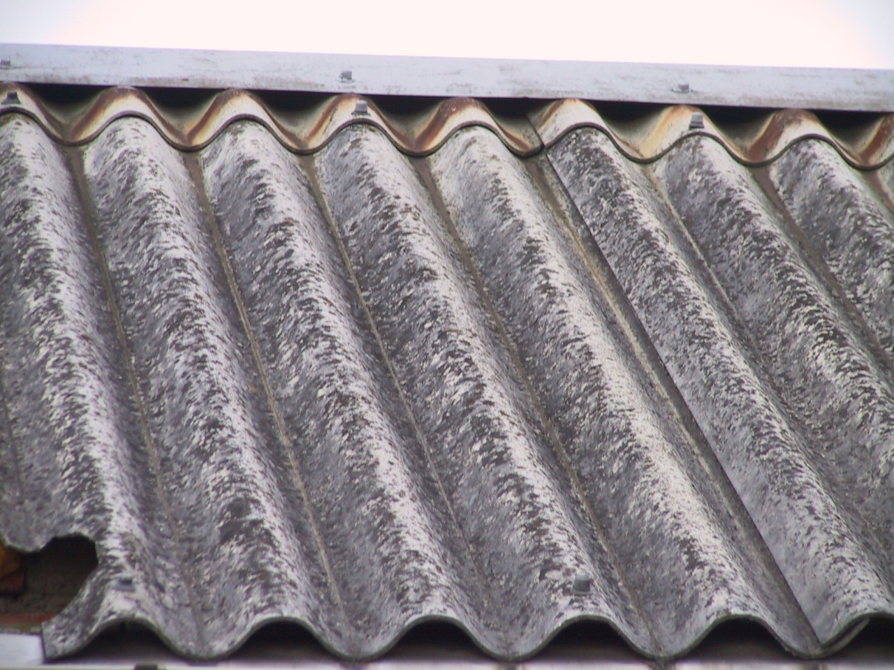 Corrugated asbestos roof