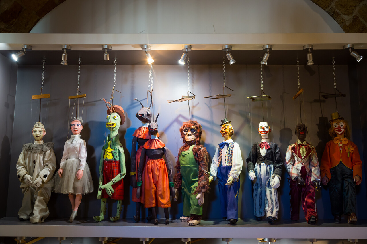 A behind-the-scenes style photo of classic stop-motion puppets or production models.