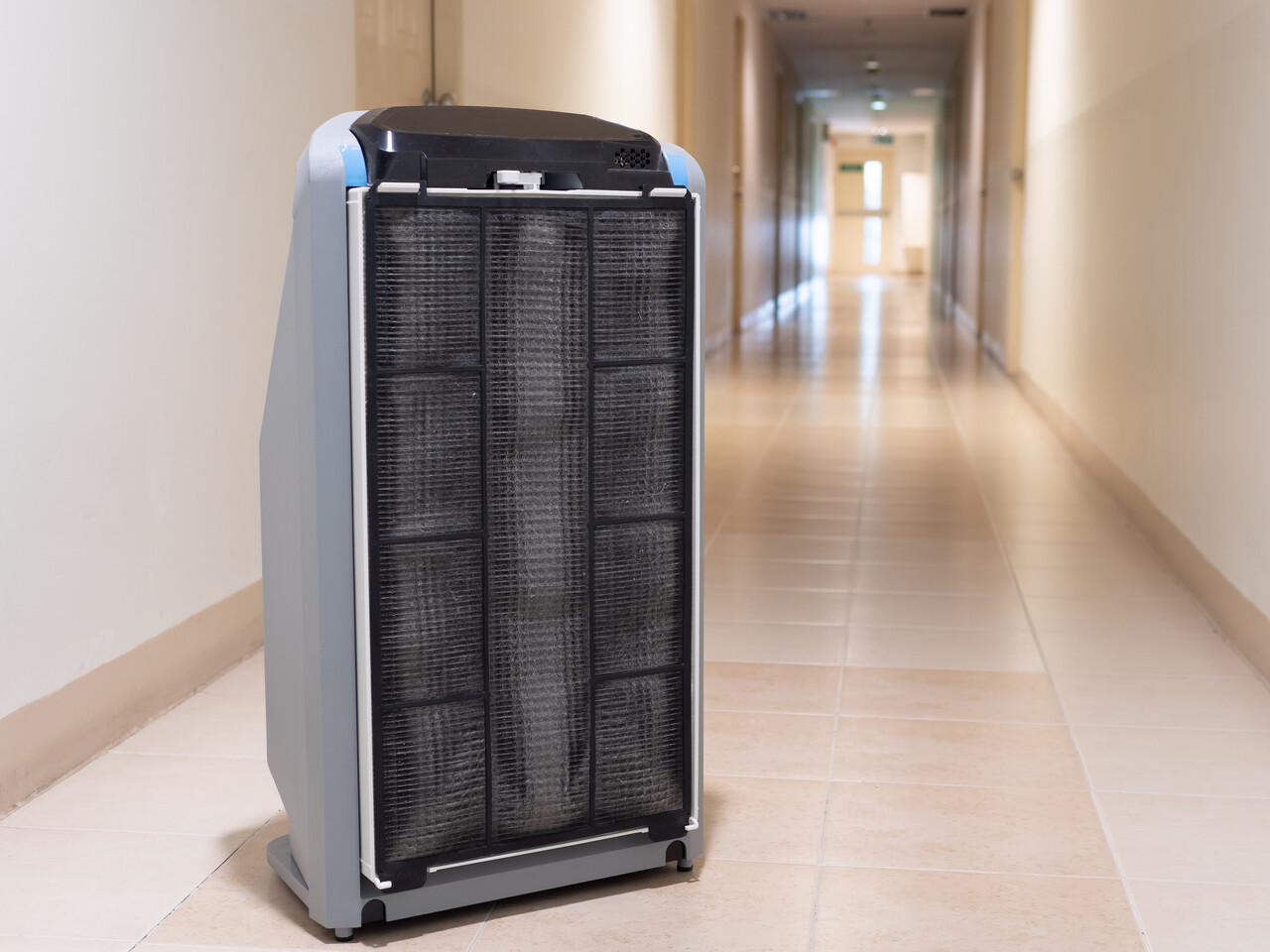 SMART Air purifier in a bedroom, filter for clean room
