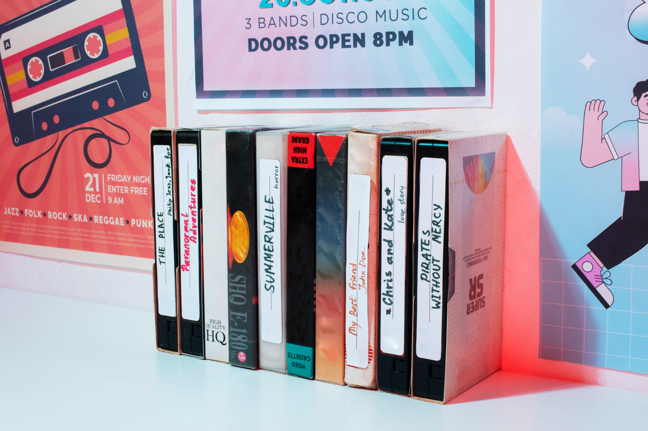Video rental stores standardized around VHS