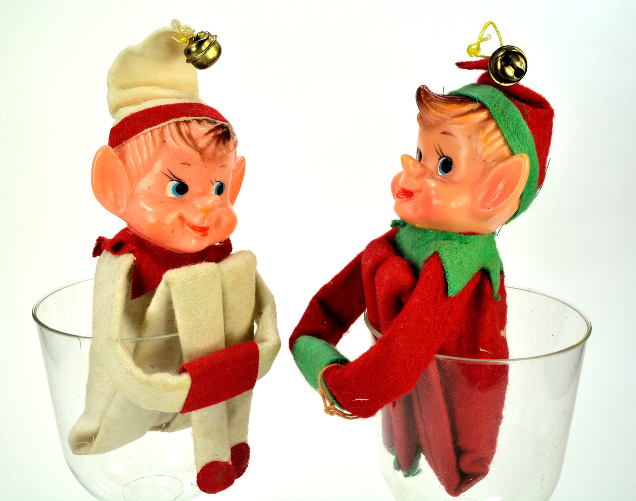 intage-style still of Rudolph and Hermey the elf together,