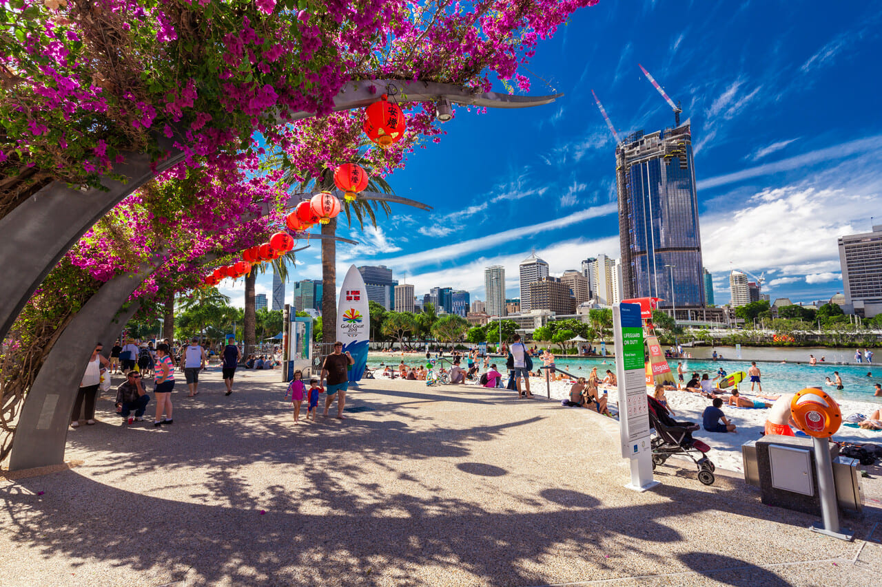 A Queensland public plaza or beachside walkway