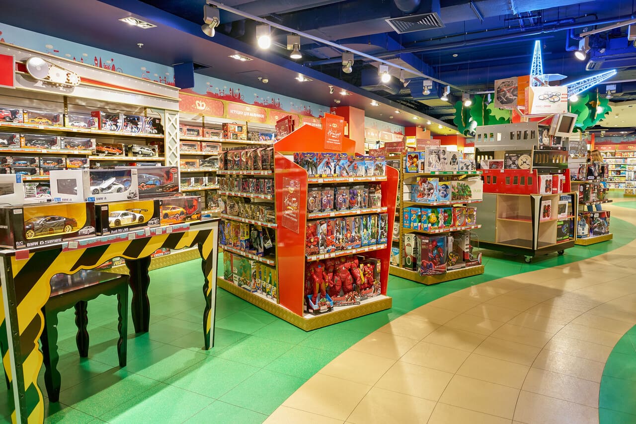 inside a Hamleys toy store in St. Petersburg