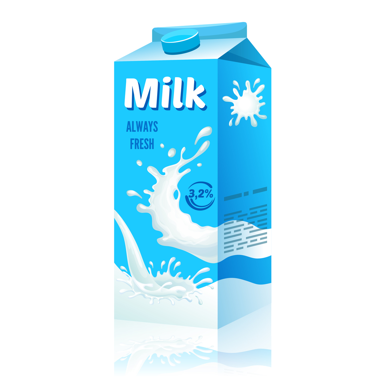 Cartoon Blue Milk Cardboard Package 