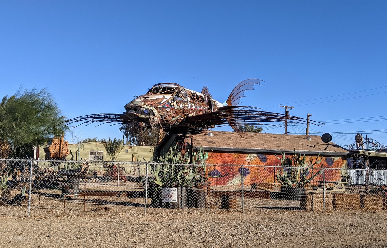 Airplane art piece 2 at Bombay Beach