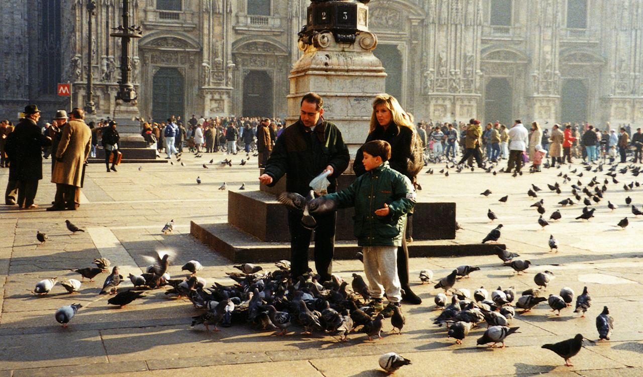 Feeding Pigeons in City Squares