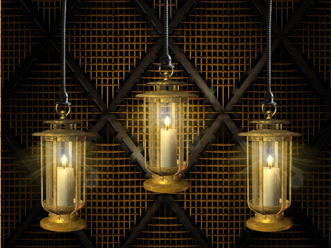 Tall candles, lantern glow