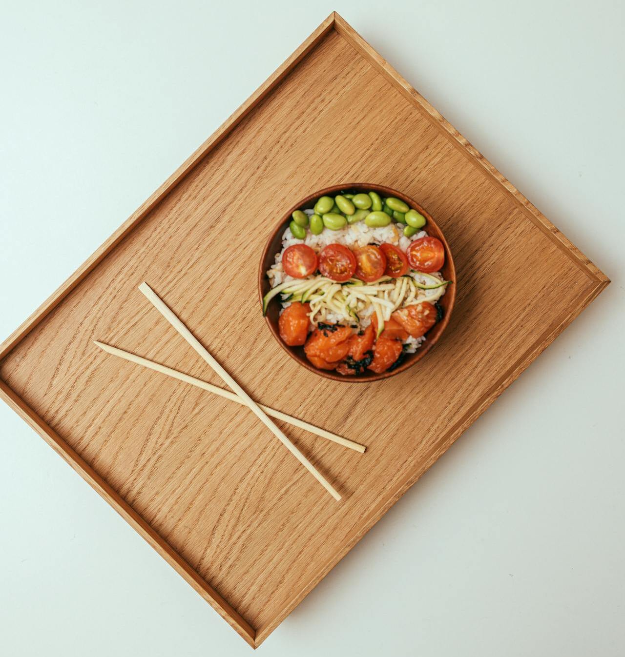 Properly placed chopsticks on a chopstick rest