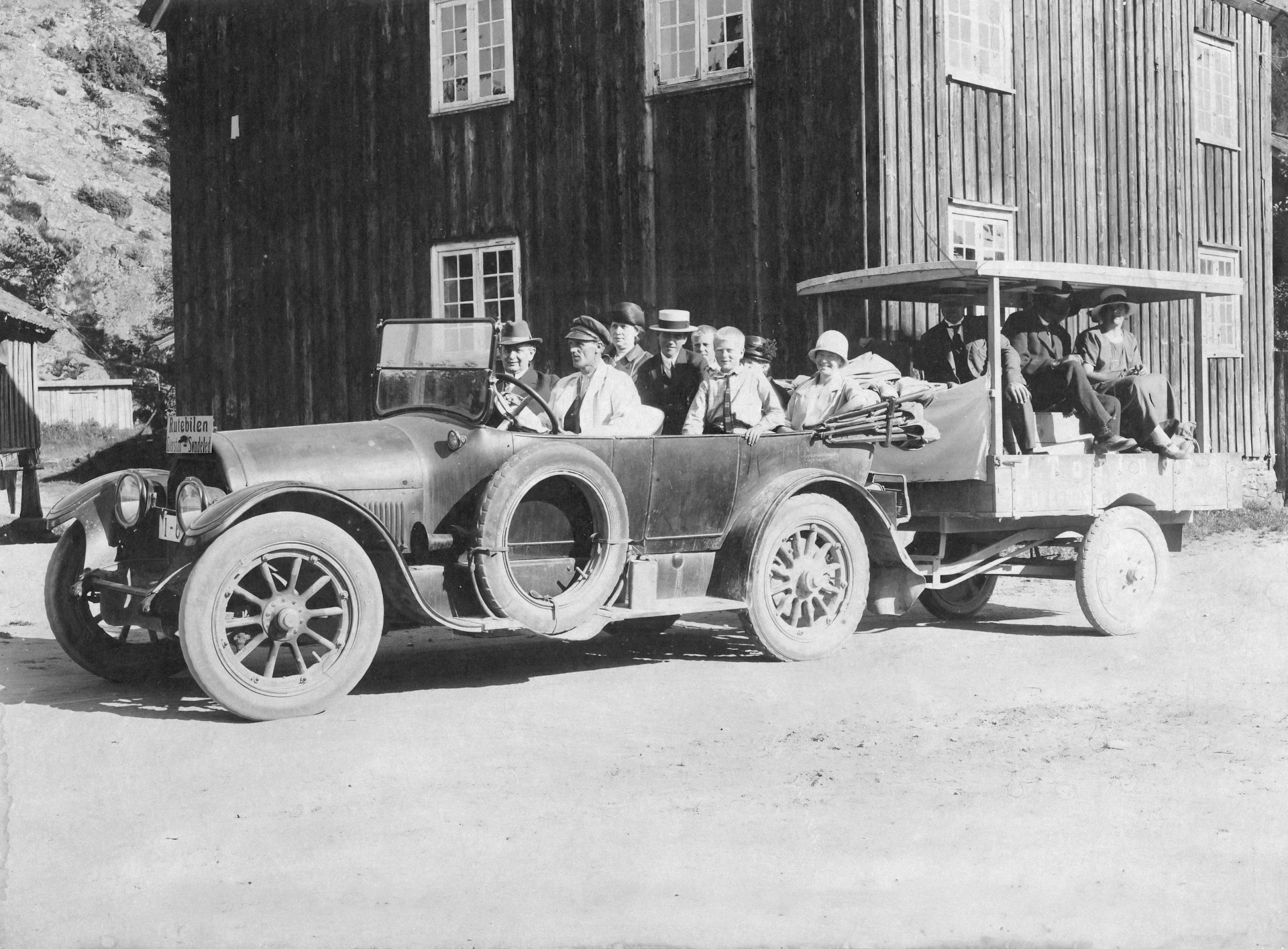 old family car country road