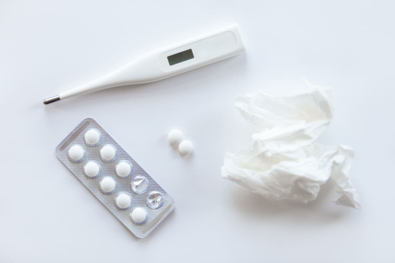 tissues and thermometer