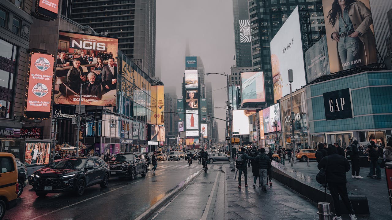The Crowded Streets of Times Square, New York
