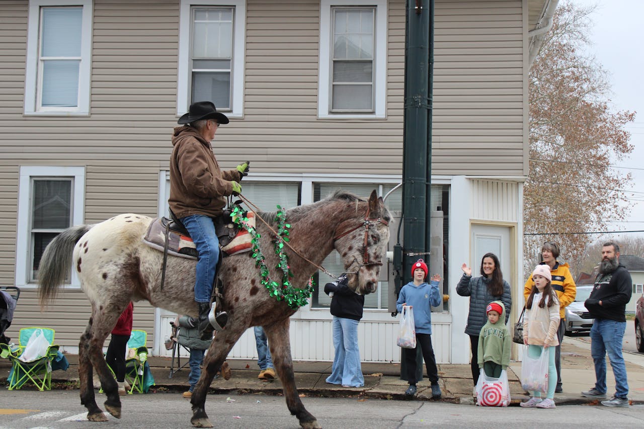 Locals talking in a small Western town in Wyoming