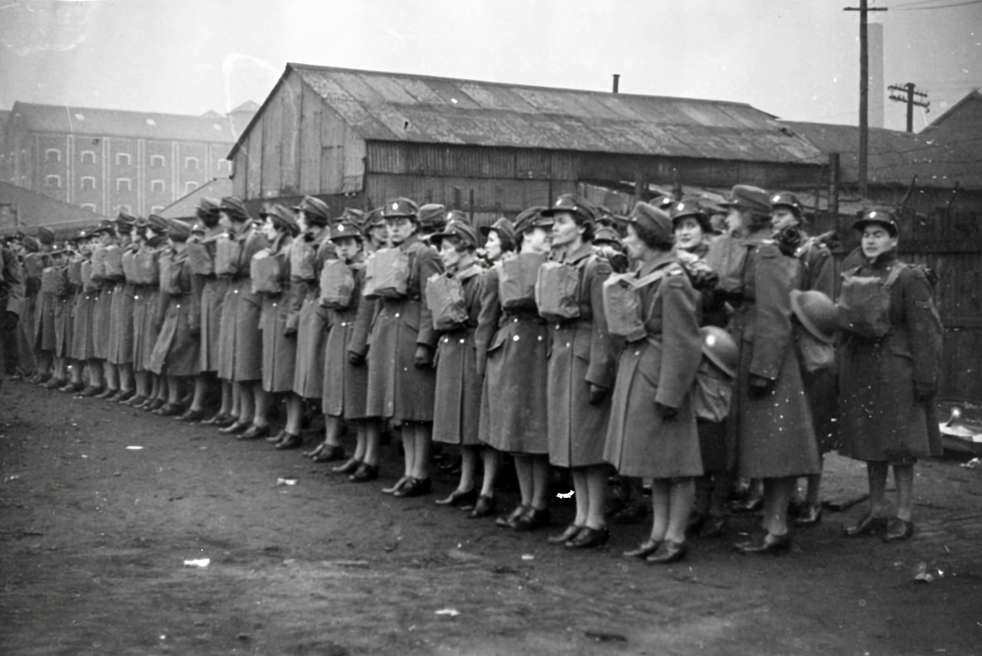 Hello Girls at a field station near the front, surrounded by communication equipment and wartime supplies