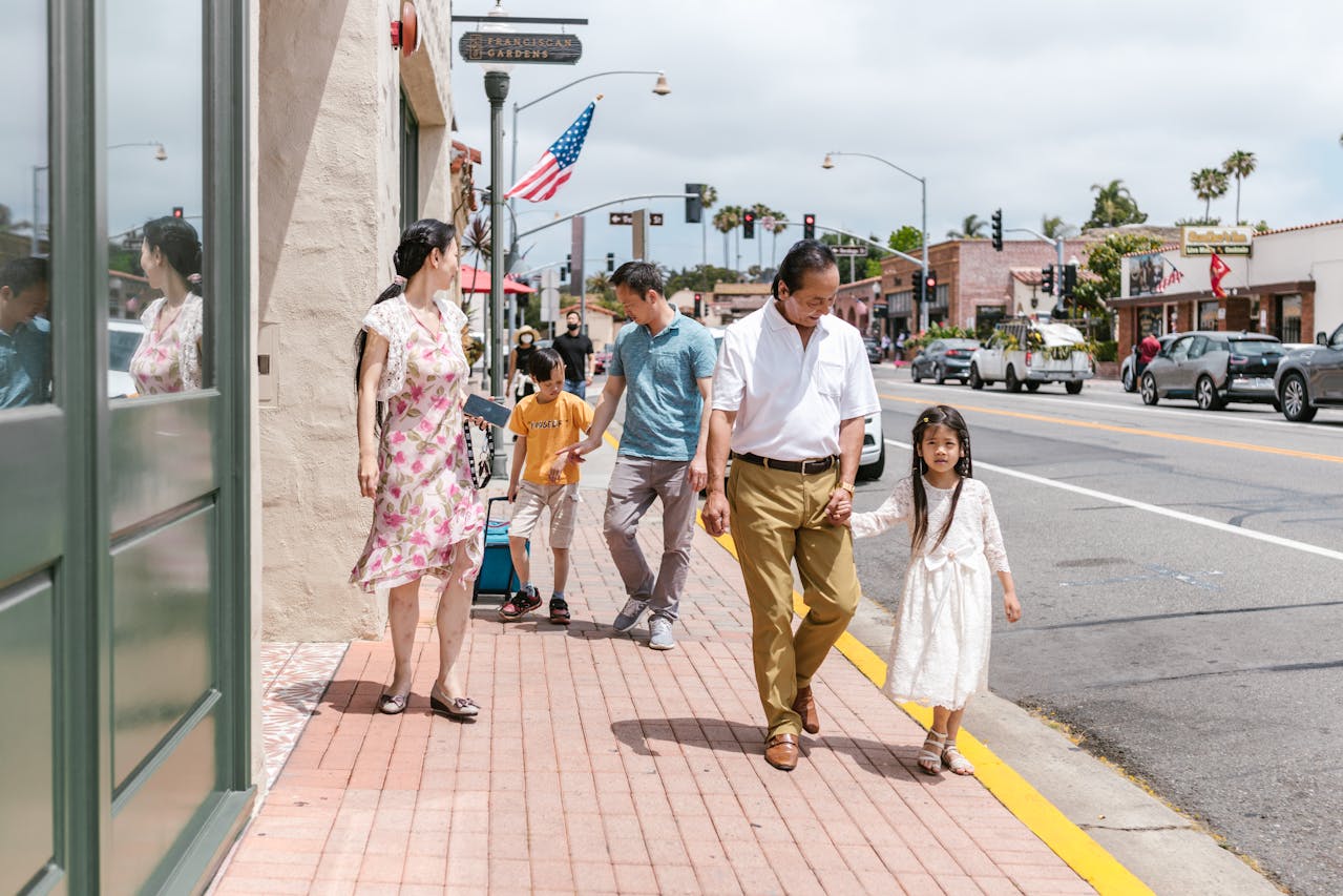 Santa Barbara streets California with Mediterranean-style buildings and local boutiques