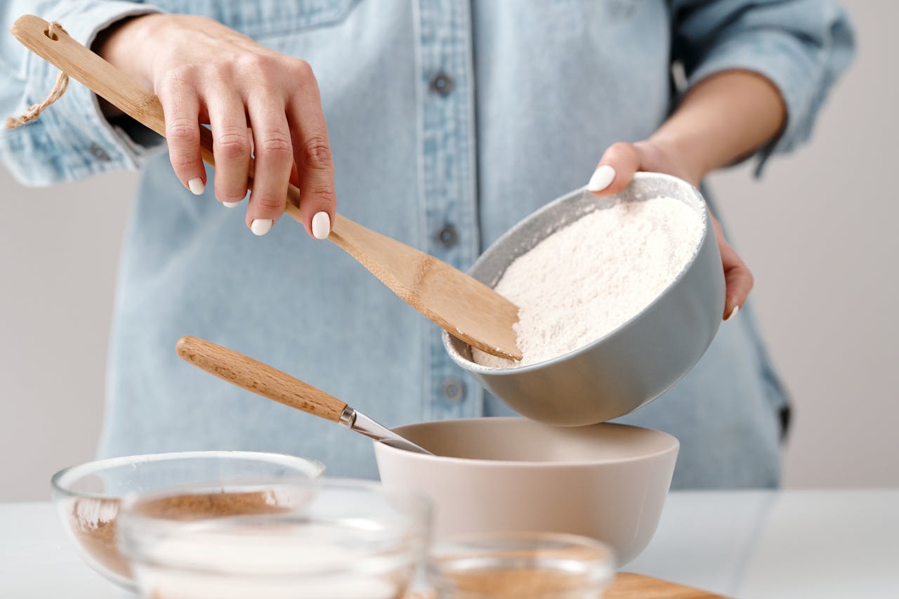 Containers of baking powder and baking soda