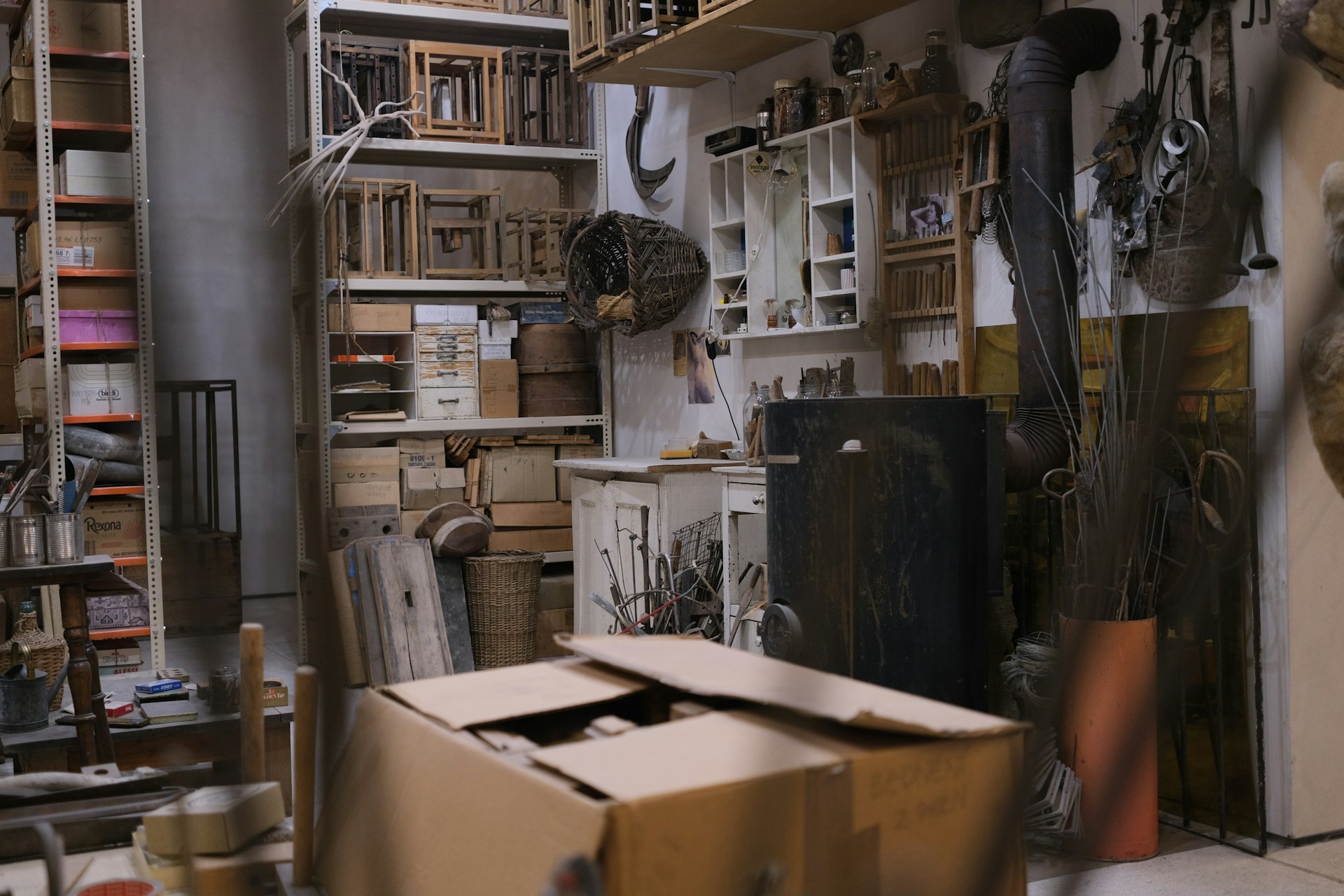 Cardboard Boxes and Paper Storage