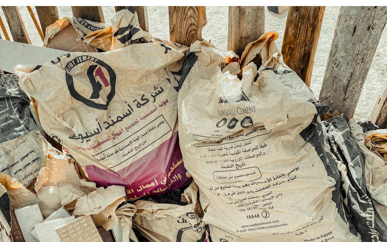 Open Bags of Cement or Concrete Mix