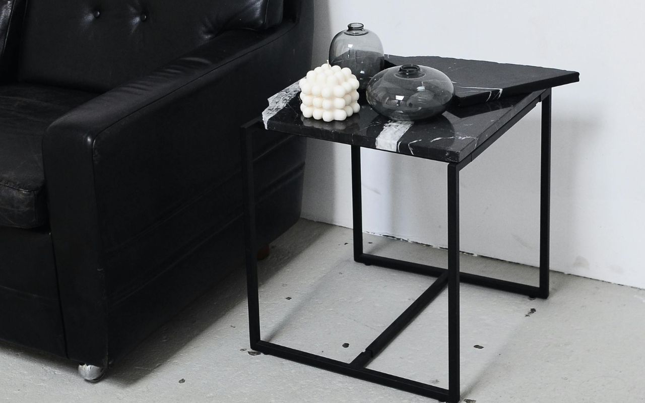 Black and White Marble Side Tables