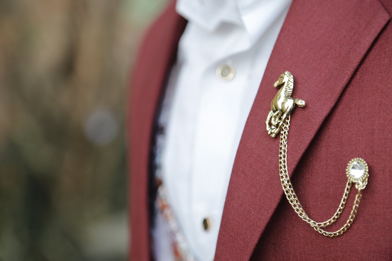 Pin Your Brooch on a Blazer Lapel (Common Placement)