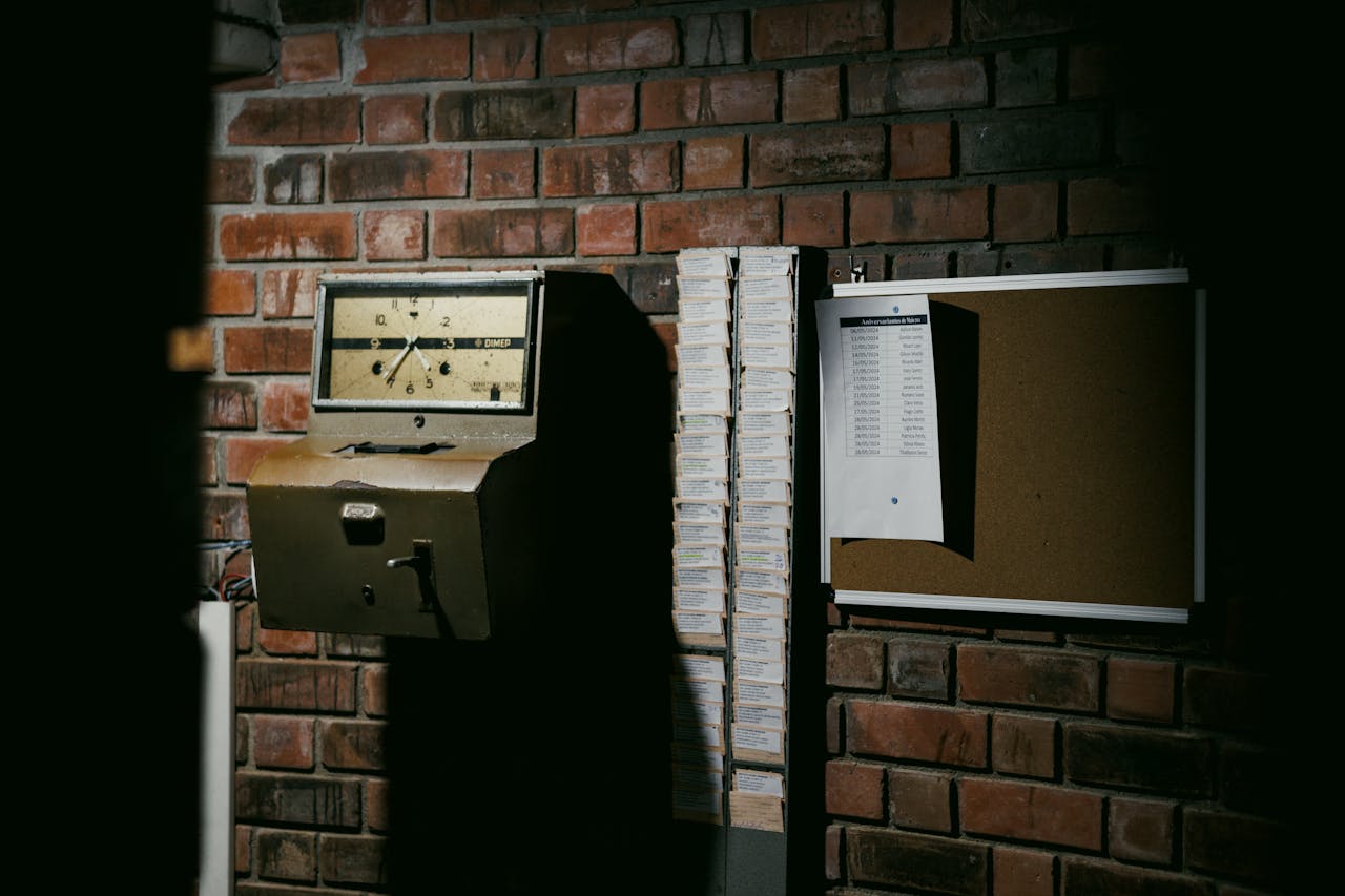 Punching In and Out on Mechanical Time Clocks