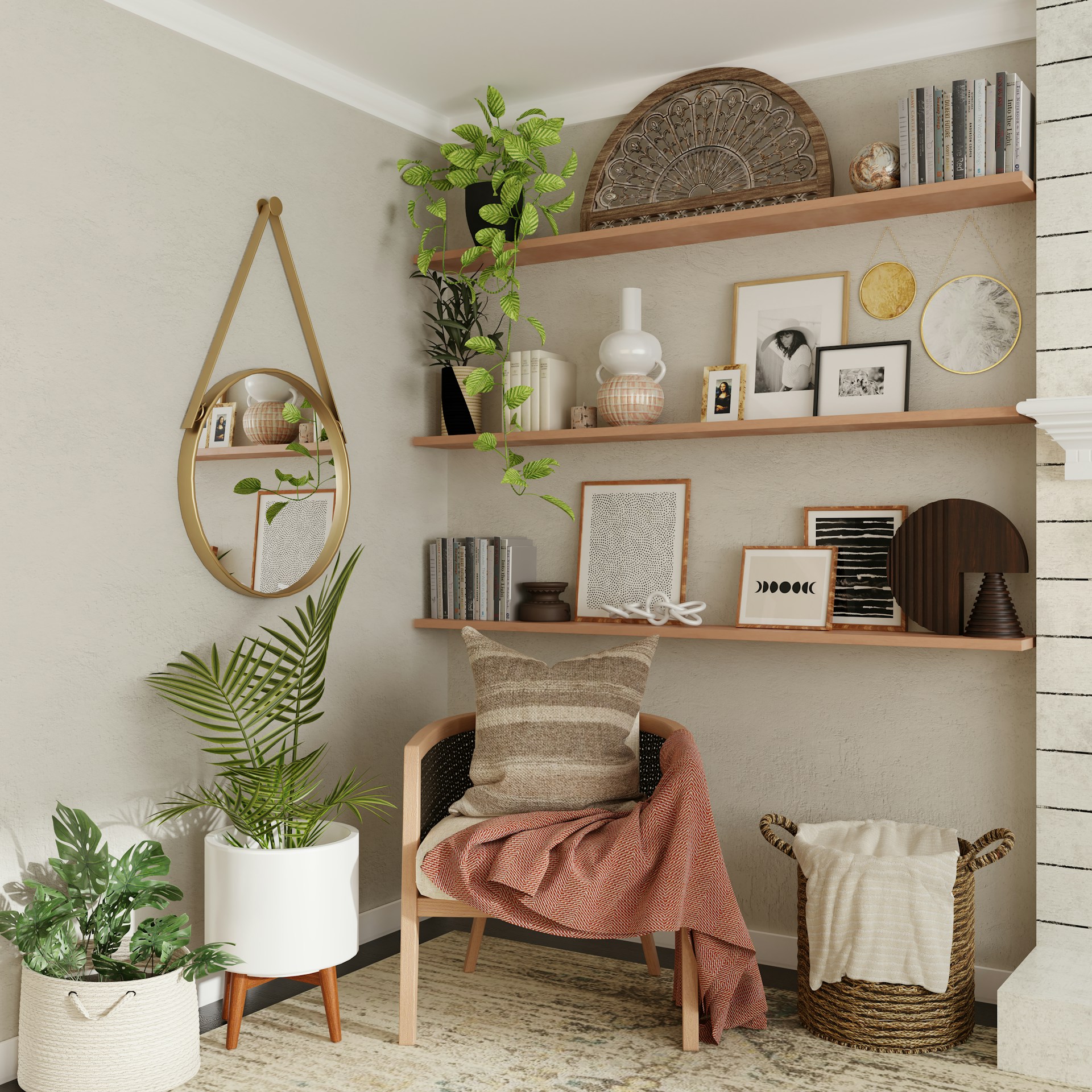 Open Shelving Packed With Decorative Clutter