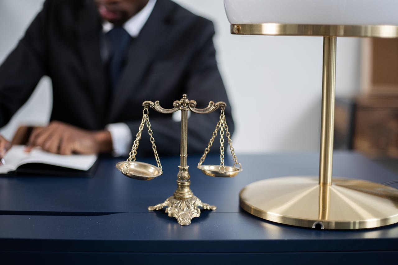 woman in courtroom serious expression justice concept